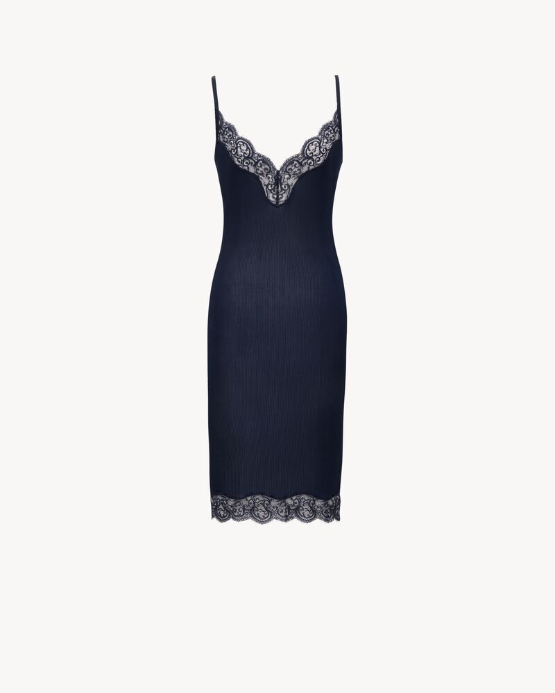 laced slip dress in silk jersey