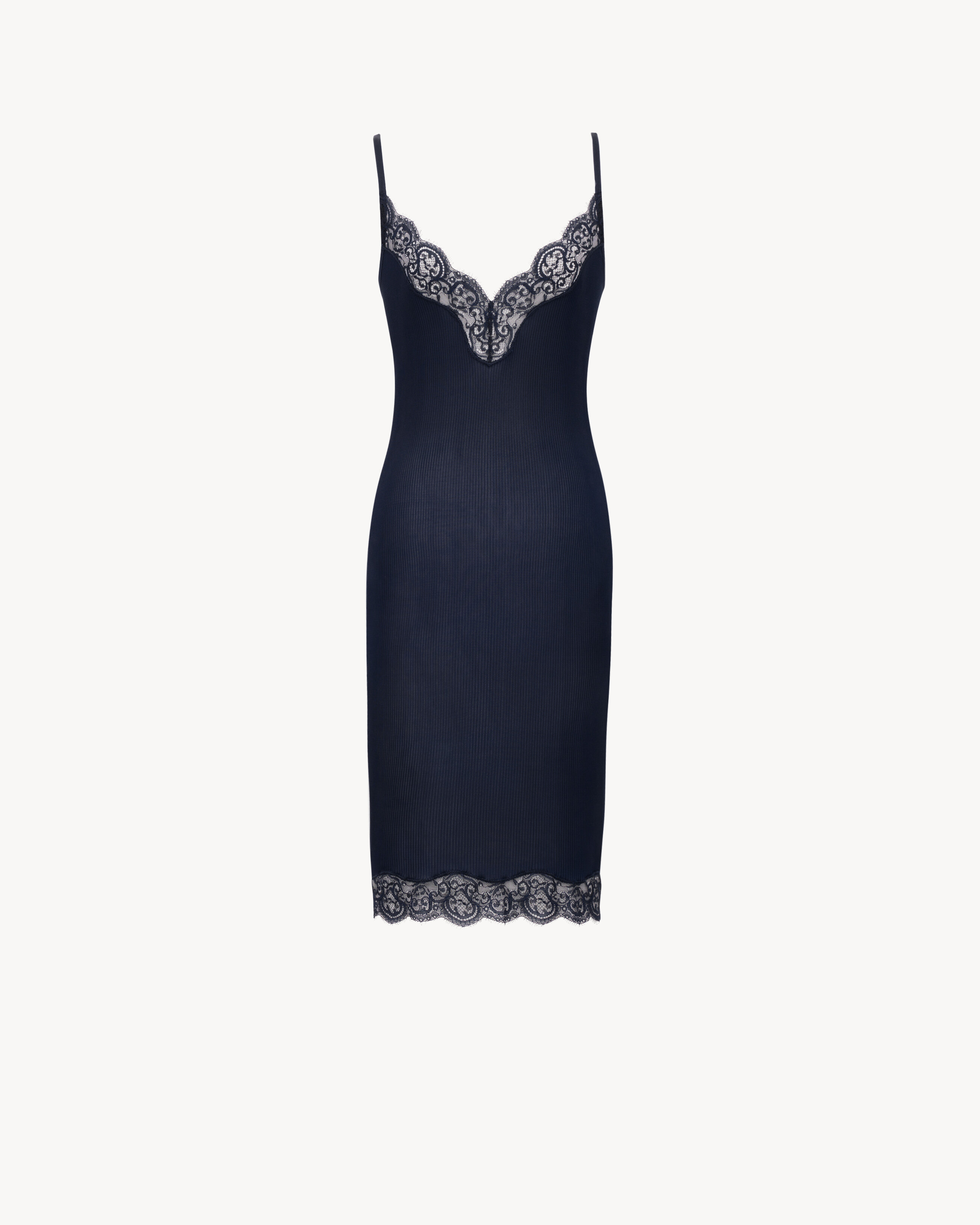laced slip dress in silk jersey