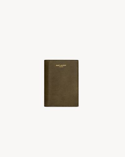 Saint Laurent Paris credit card wallet in lizard | Saint Laurent 