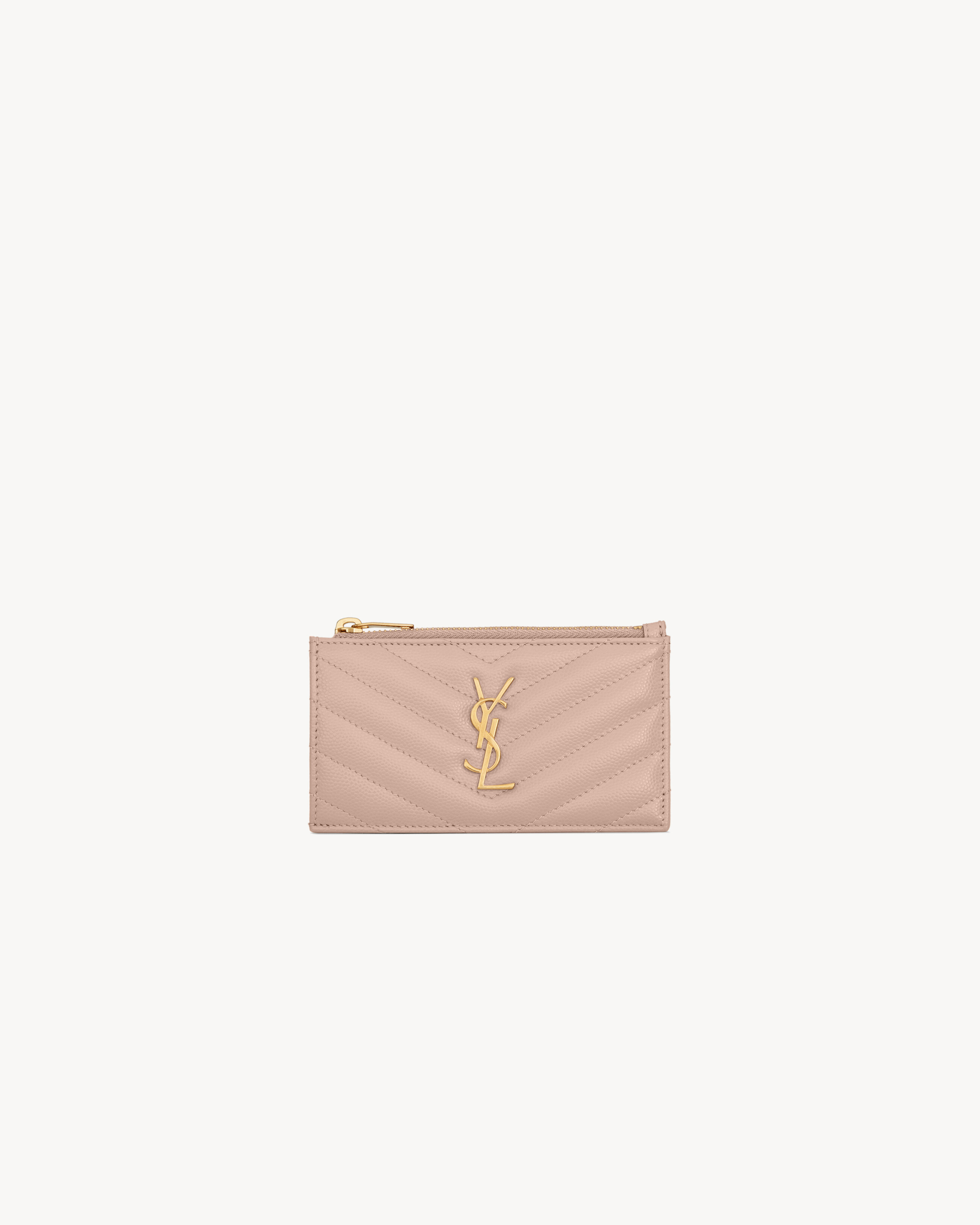 CASSANDRE MATELASSÉ FRAGMENTS CARD CASE IN GRAIN DE POUDRE LEATHER ...