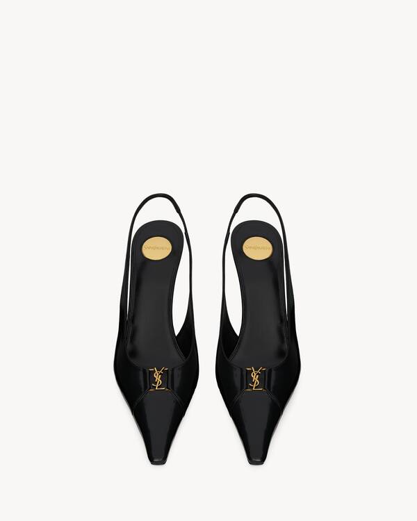 ＊Saint Laurent＊ バビロン ブルトイユ スリングバックパンプス バビロン ブルトイユ スリングバックパンプス（スムースレザー