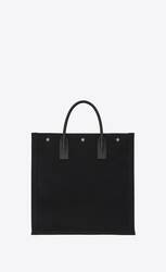 RIVE GAUCHE large tote bag in printed canvas and leather | Saint ...