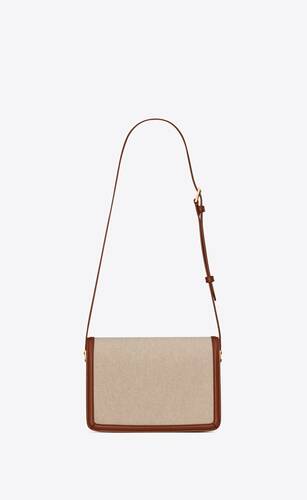 solferino medium satchel in cotton canvas and leather