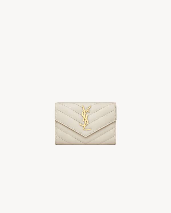 CASSANDRE MATELASSE SMALL ENVELOPE WALLET IN LAMBSKIN Saint Laurent YSL AU