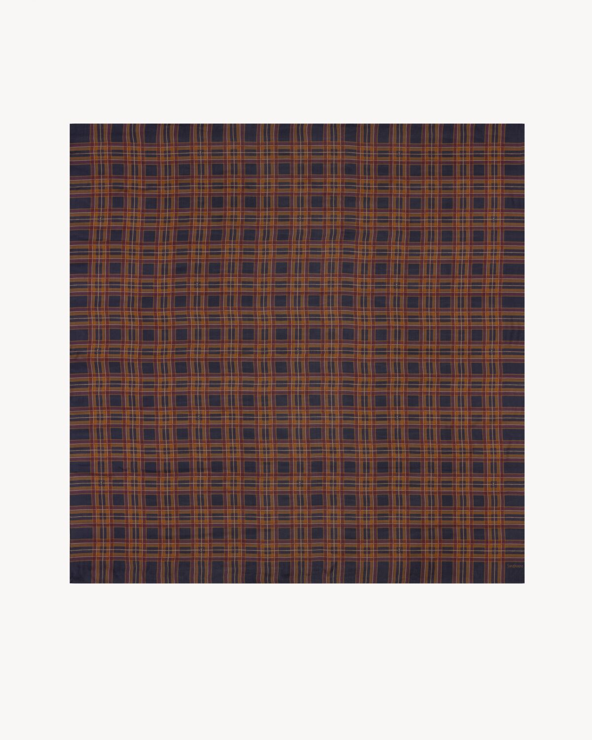 cassandre large square scarf in tartan silk charmeuse
