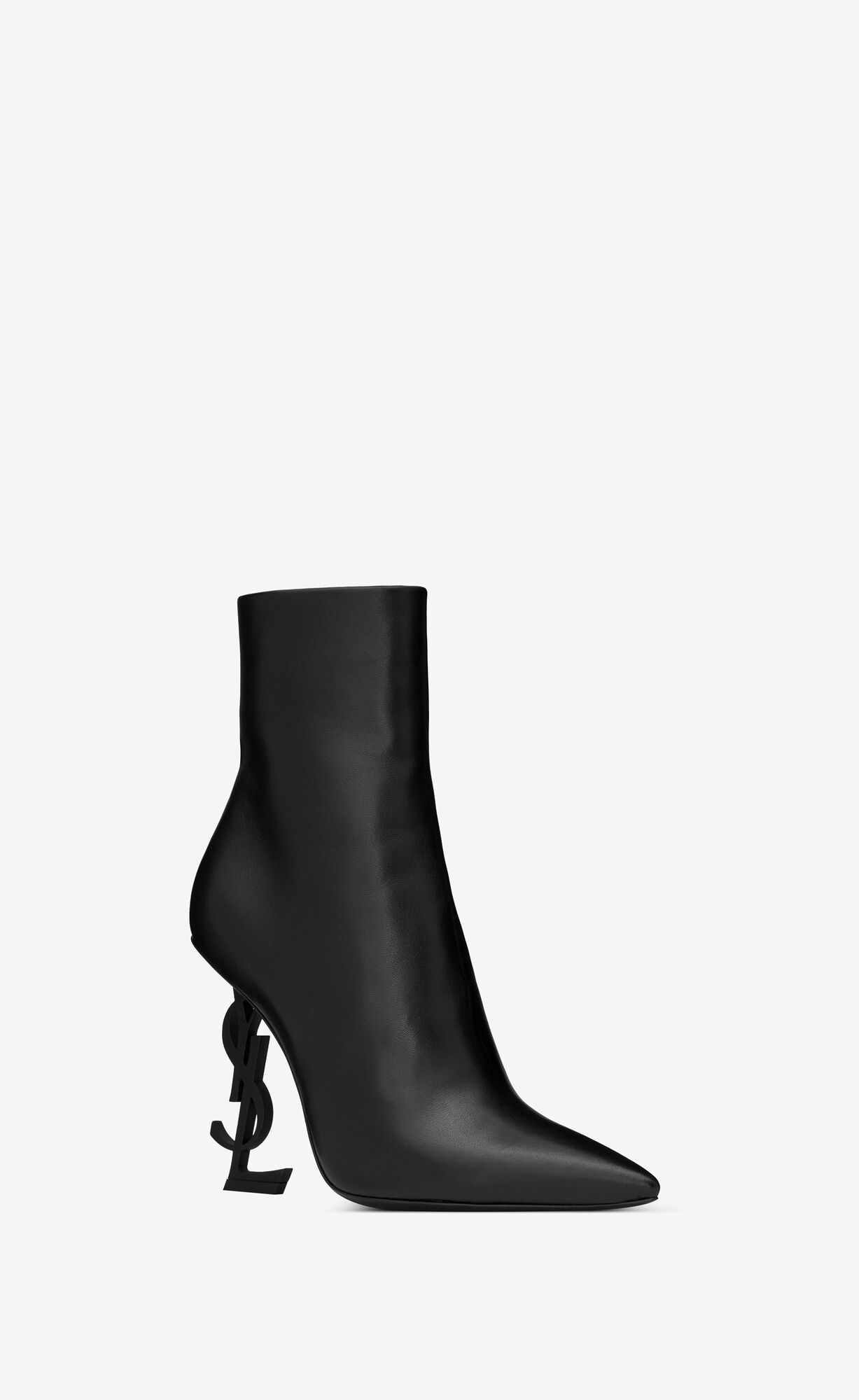 opyum ankle boots in leather with black heel | Saint Laurent United ...