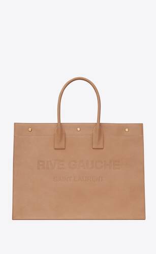 rive gauche large tote bag in vegetable-tanned leather