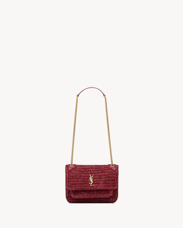 NIKI mini in raffia in Pink | Saint Laurent | YSL EN-US