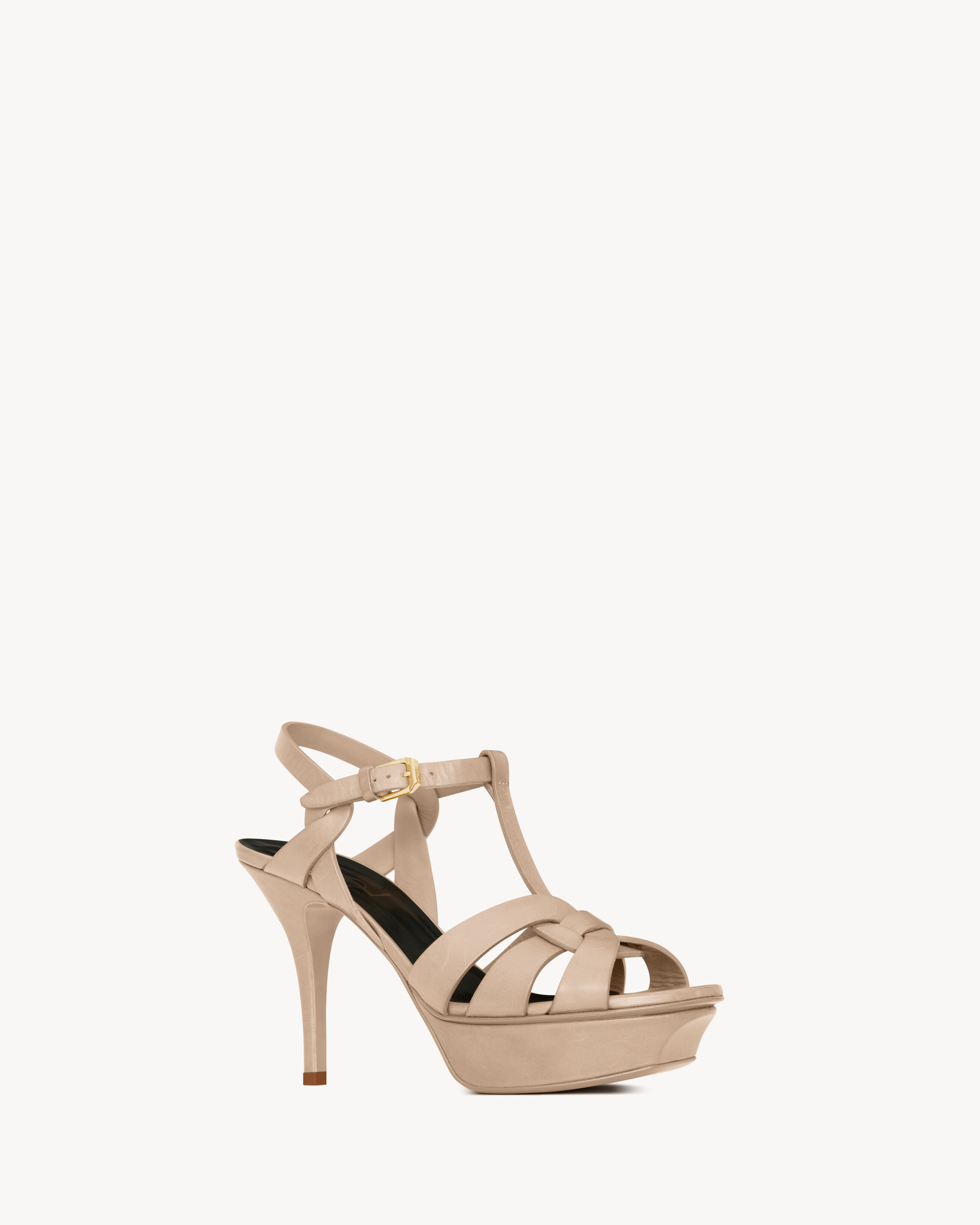 Tribute platform sandals in smooth leather