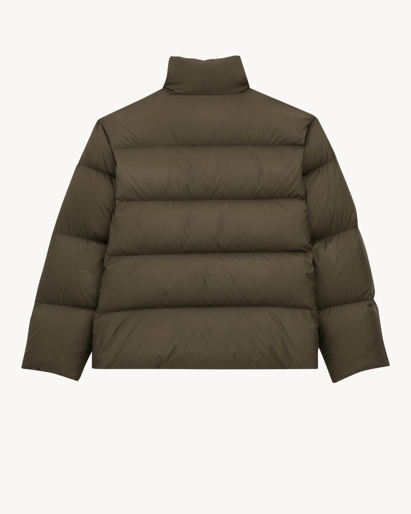 down puffer jacket in water-repellent canvas