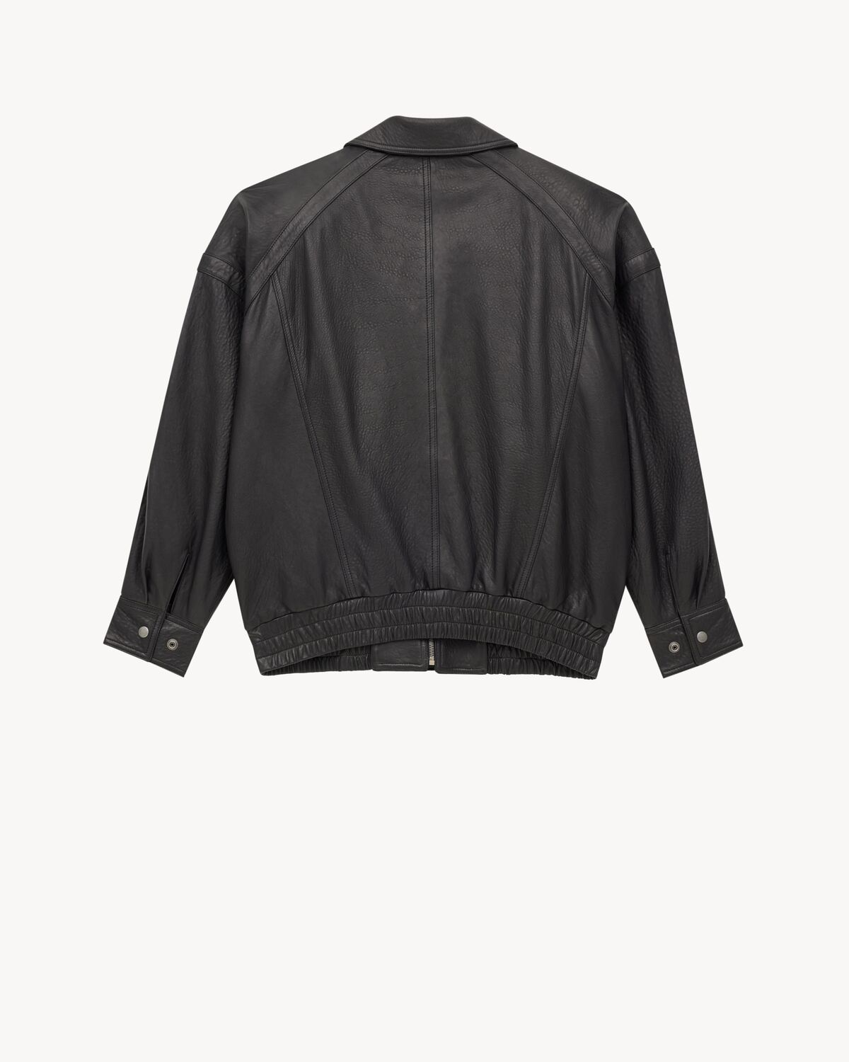 bomber jacket in bubbled lambskin