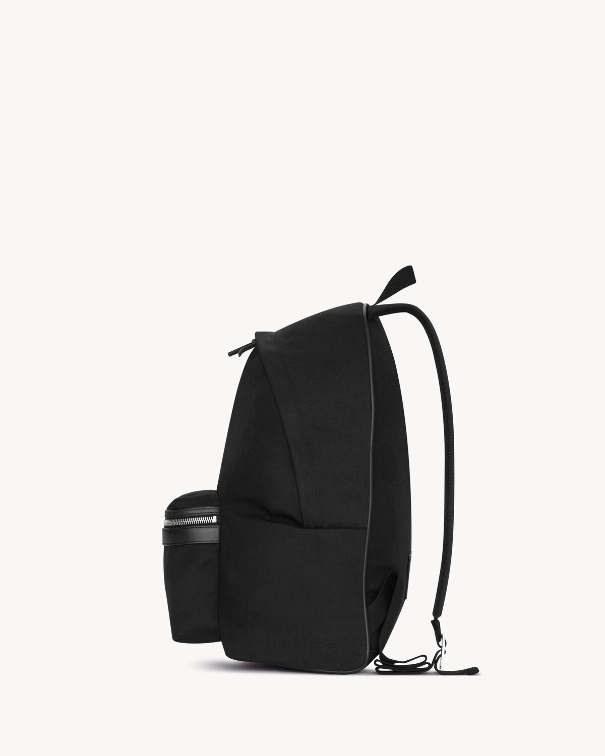 city backpack in canvas, nylon and leather