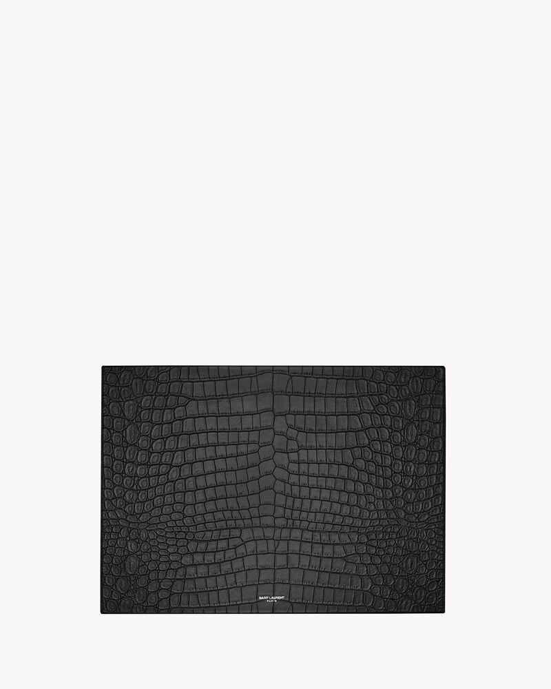 Medium CROCODILE-EMBOSSED leather box