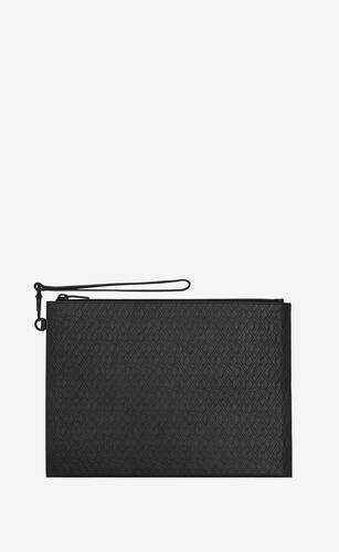 le monogramme zipped tablet holder in saint laurent embossed smooth leather