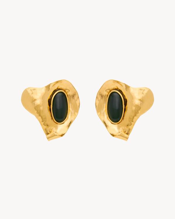 petal earrings in resin and metal