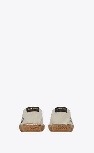 Yves Saint Laurent, Shoes, Ysl Saint Laurent Logo Leather Espadrilles  Slipon Shoe Size 375 Black