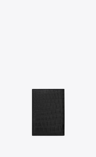 tiny cassandre passport case in crocodile-embossed leather