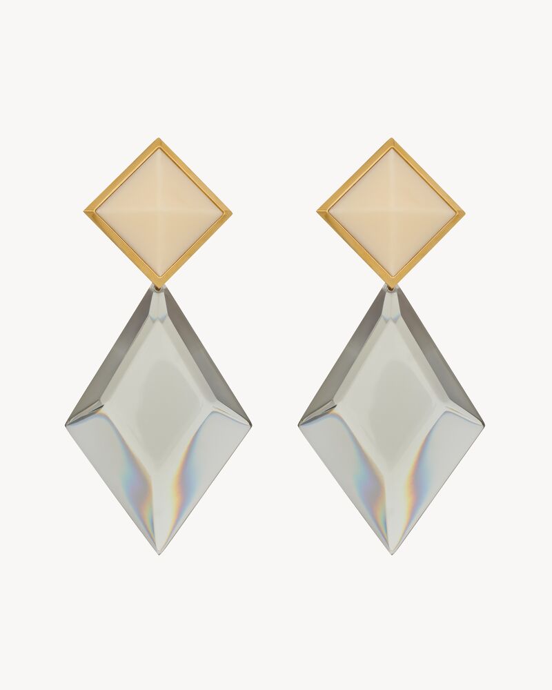 pyramid earrings in resin and metal