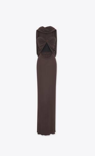 robe à capuche en jersey crêpe