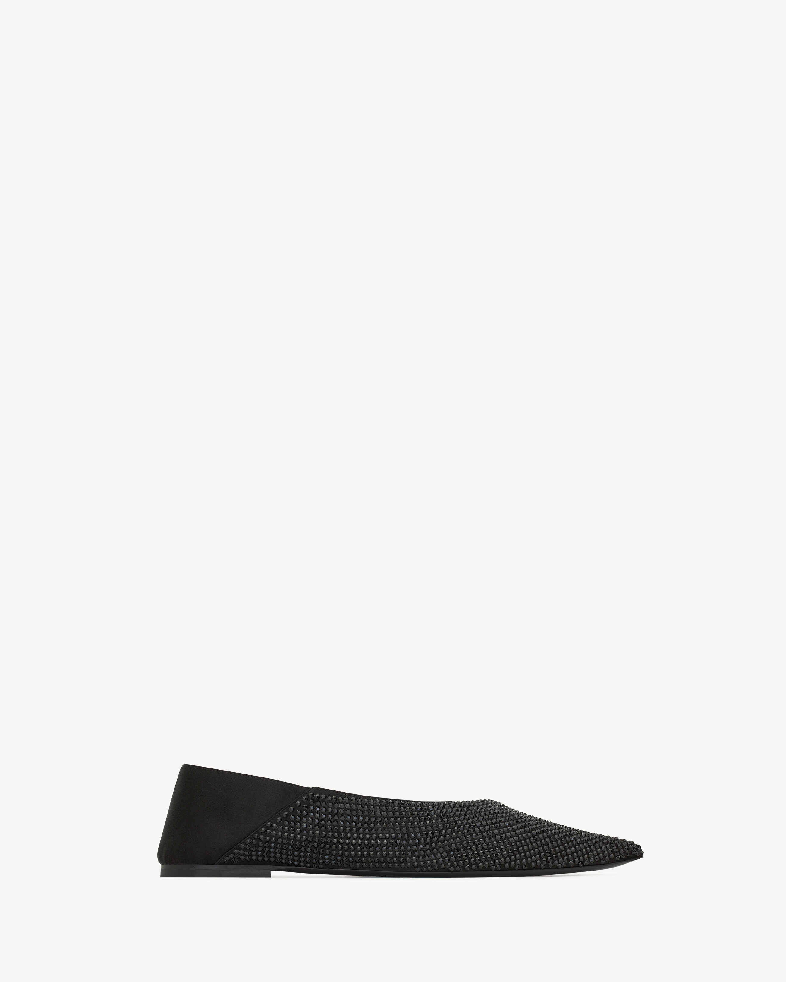 NOUR slippers in satin crepe and rhinestones | Saint Laurent | YSL.com