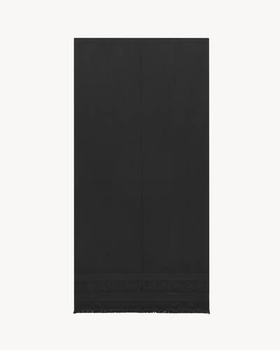 【Saint Laurent】シルクプリントスカーフ Yves Saint Laurent プリーツスカーフ シルクスカーフ 豹柄