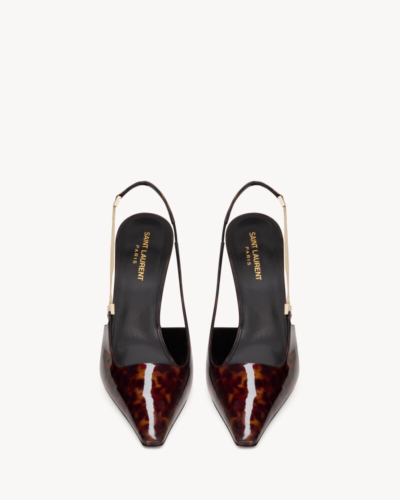 BLAKE Slingback-Pumps aus Lackleder mit Schildpattprägung