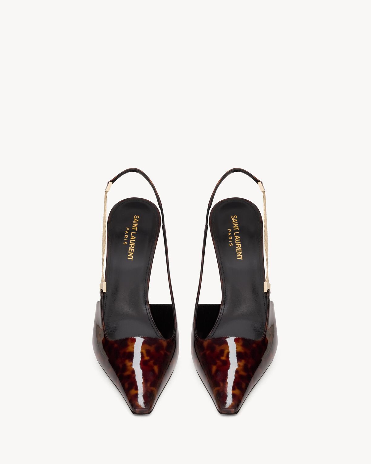 BLAKE slingback pumps in in tortoiseshell patent leather