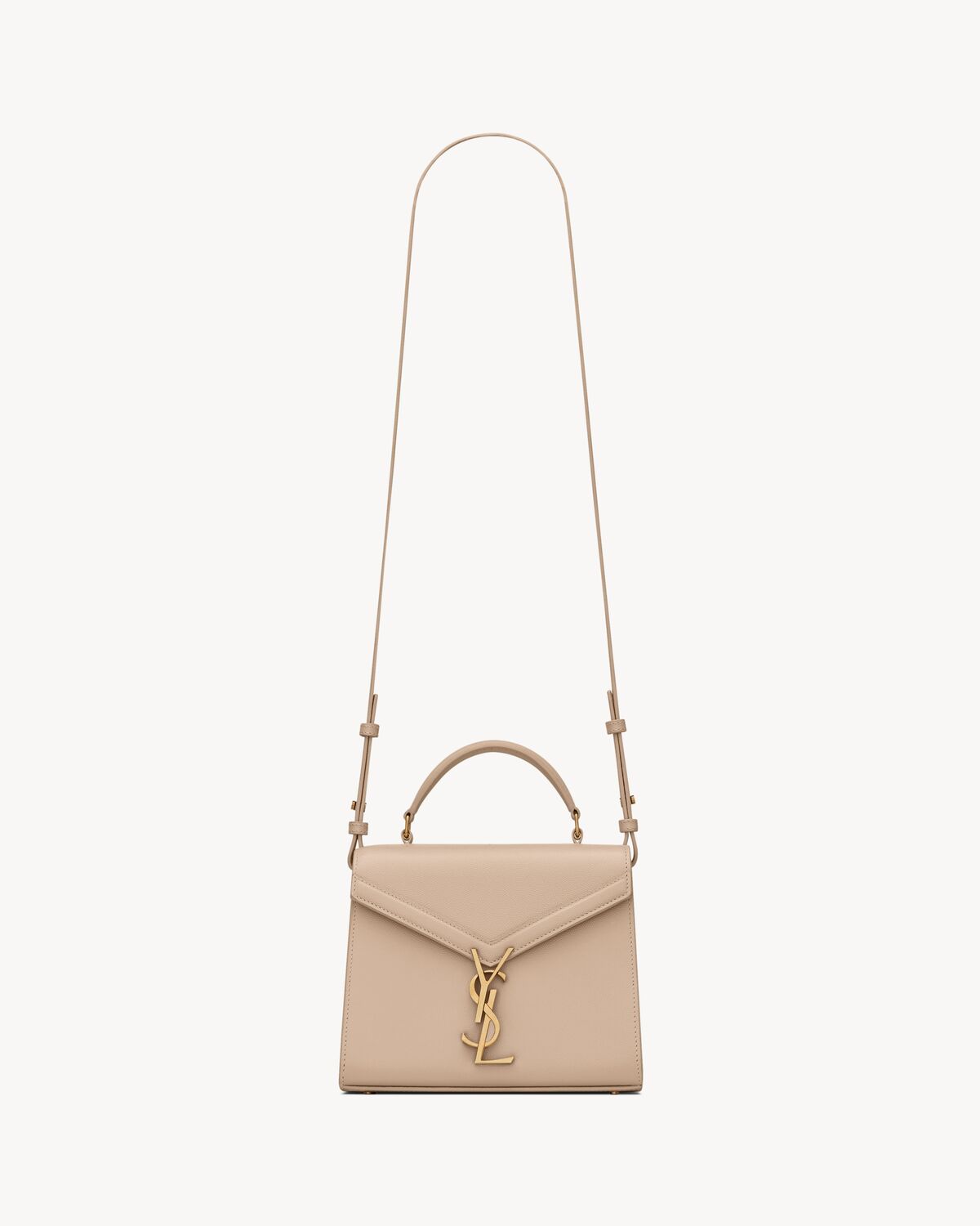 CASSANDRA Mini top handle bag in grain de poudre embossed leather