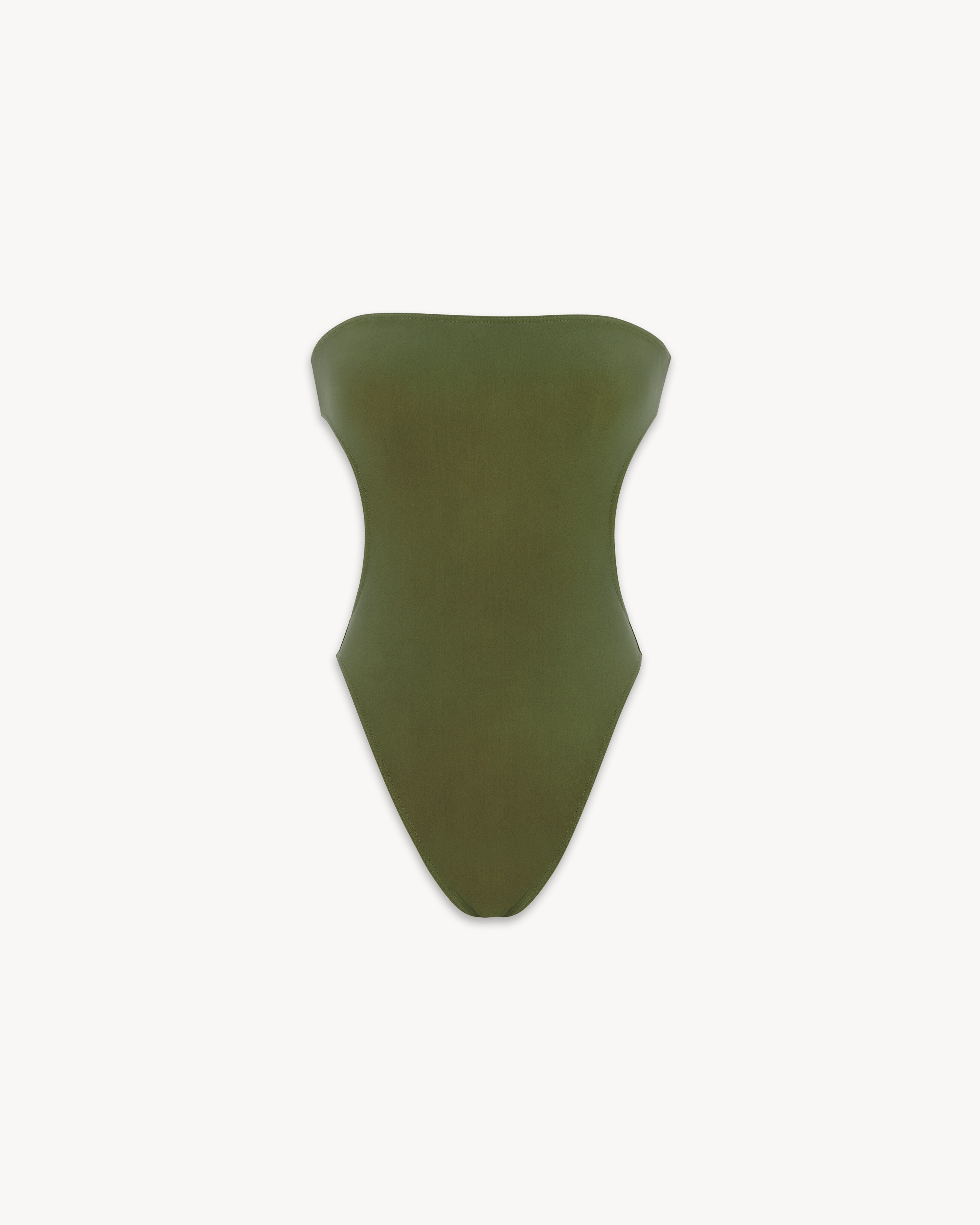strapless cut-out swimsuit