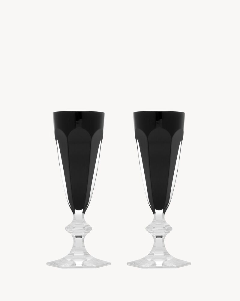 Baccarat flutes in black crystal