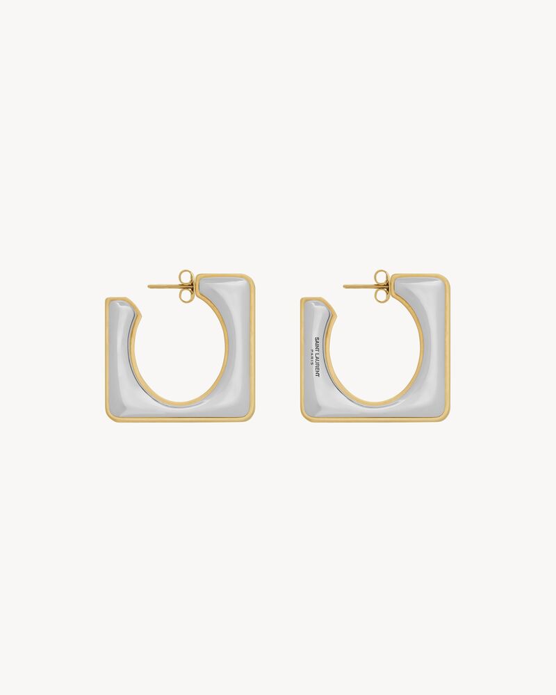 split square hoop earrings in metal