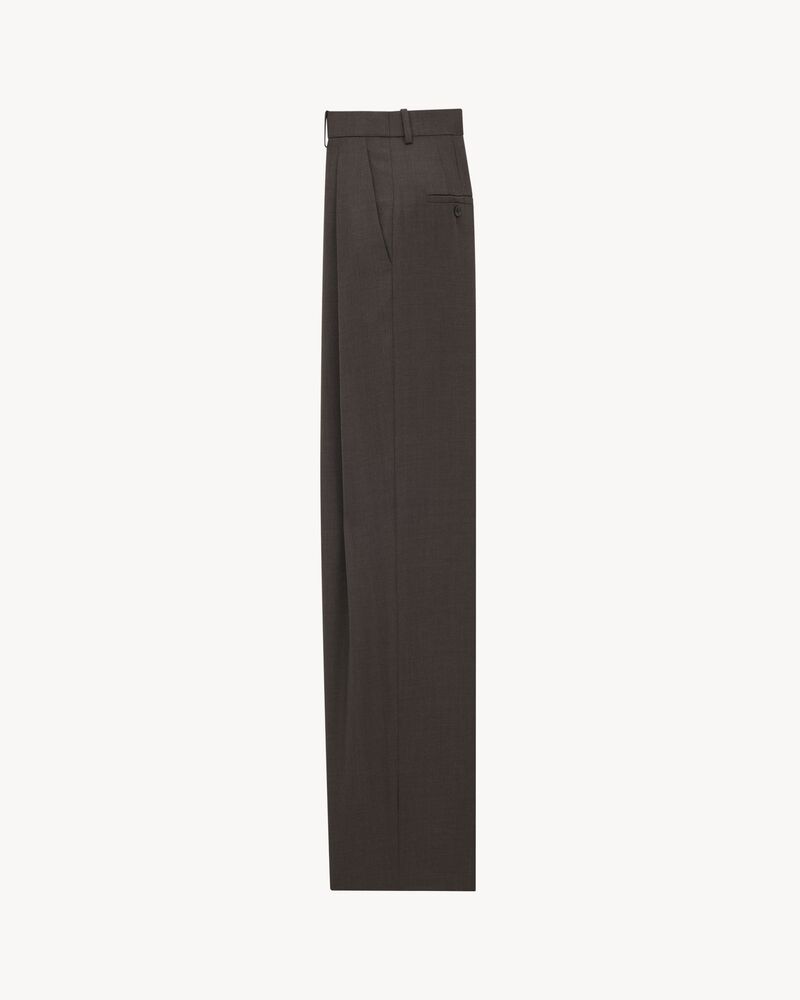 wide-leg pants in wool chiné