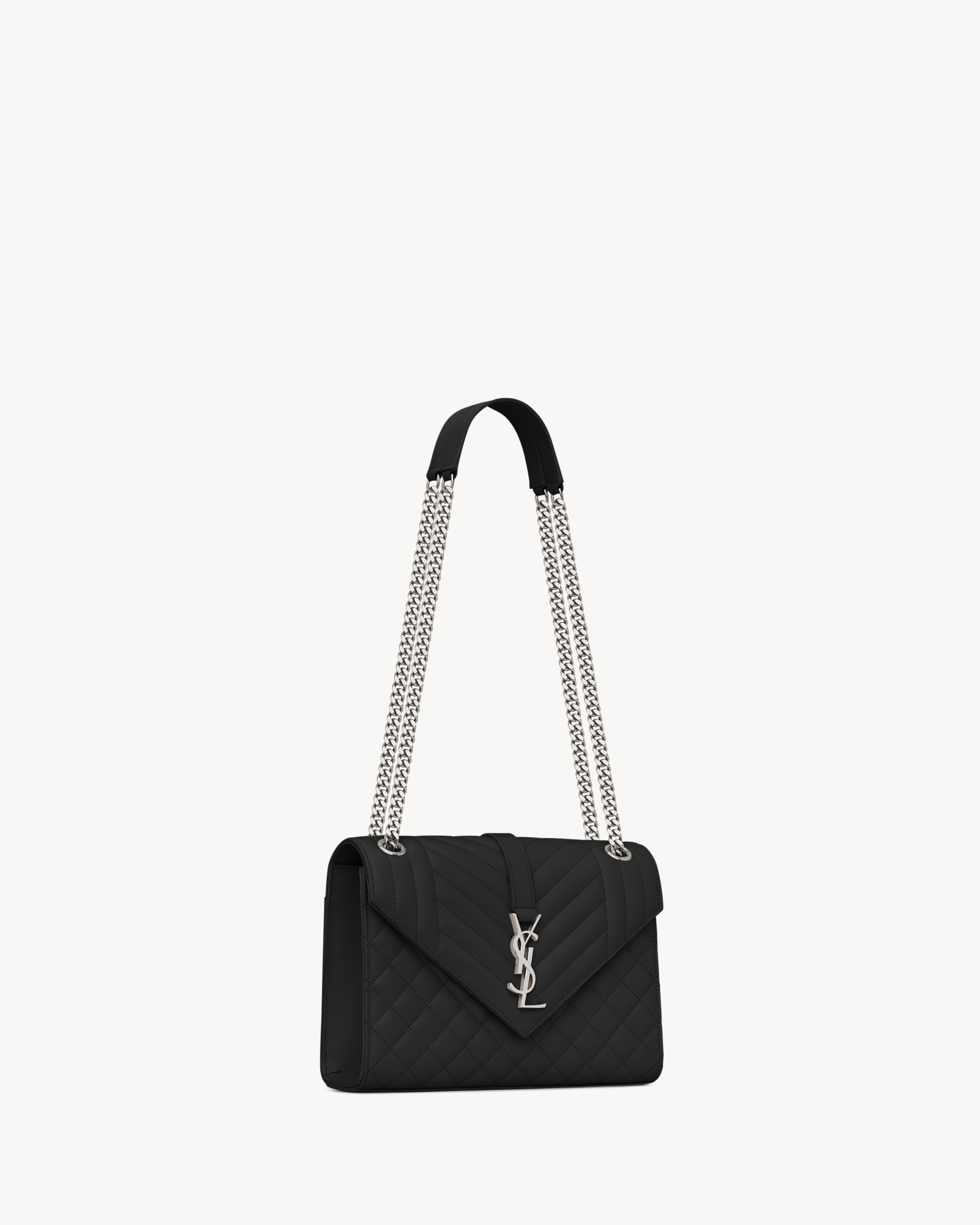 ENVELOPE MEDIUM IN QUILTED GRAIN DE POUDRE EMBOSSED LEATHER