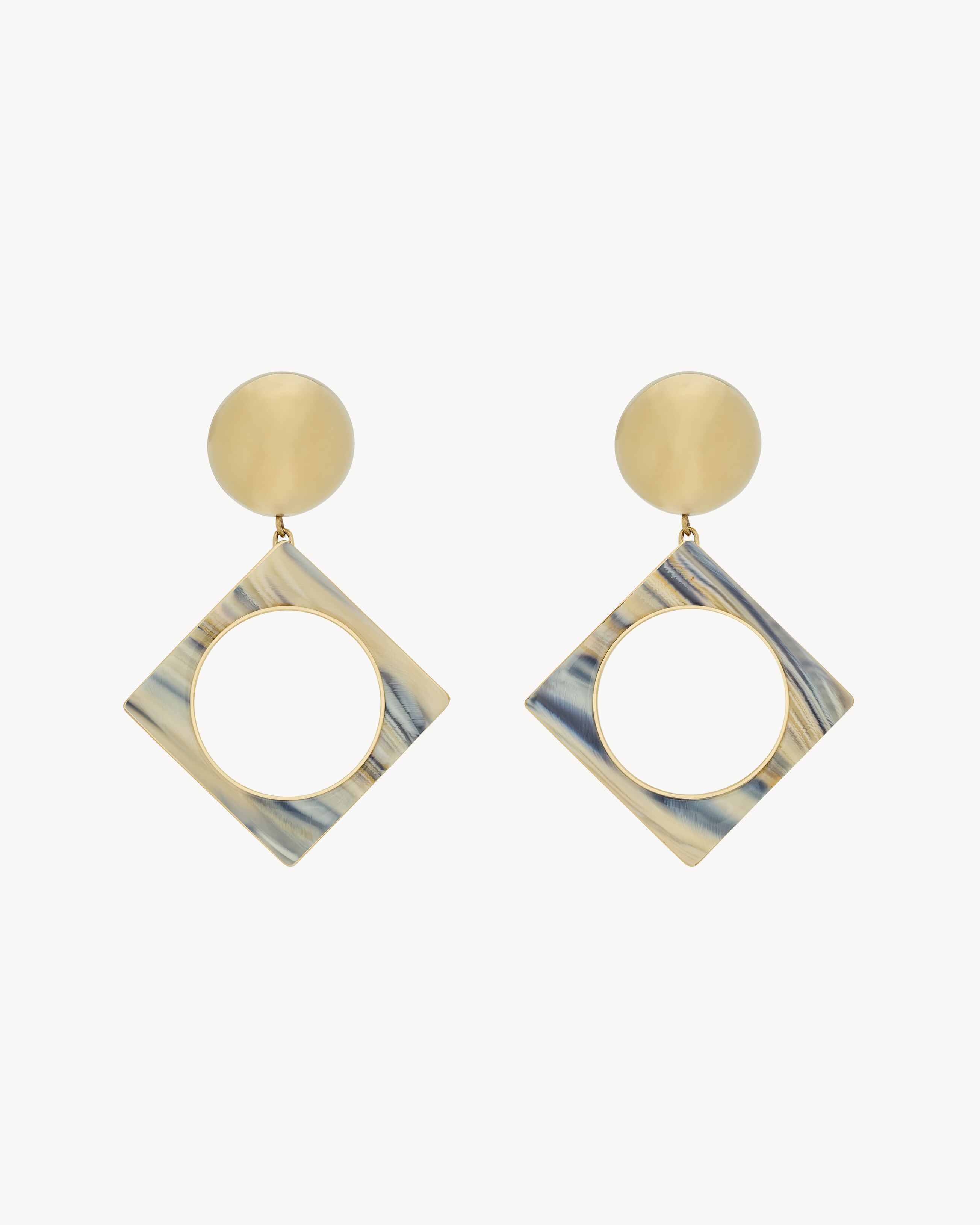 geometric earrings in resin and metal
