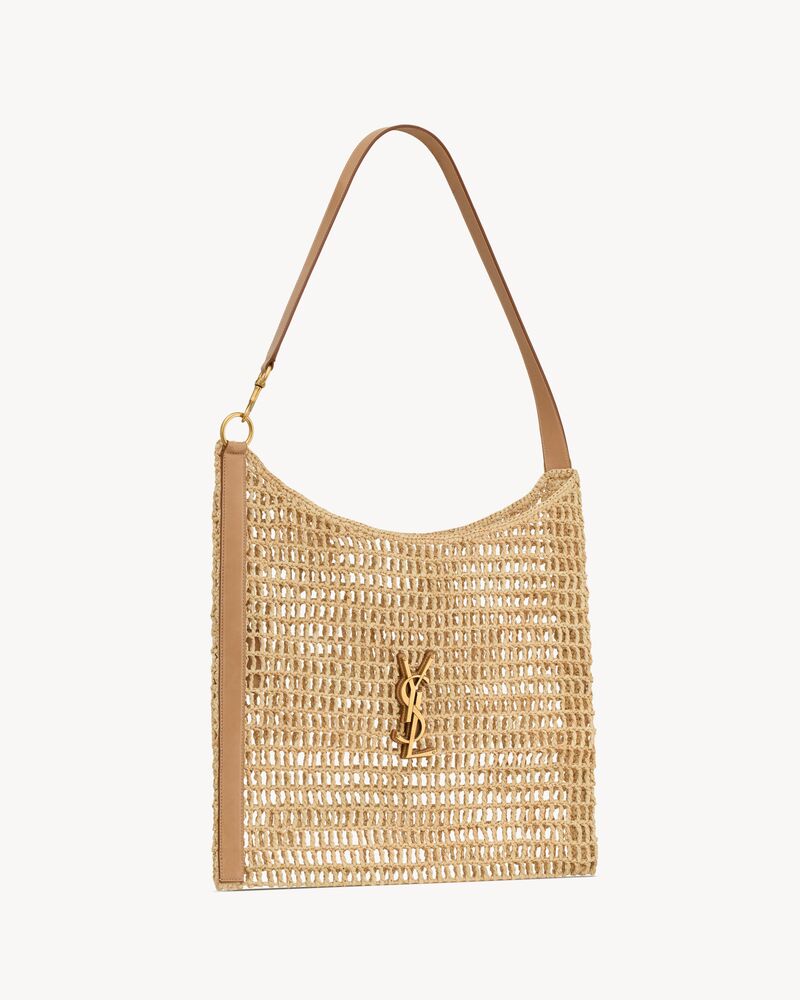 OXALIS in raffia crochet and vegetable-tanned leather | Saint Laurent ...