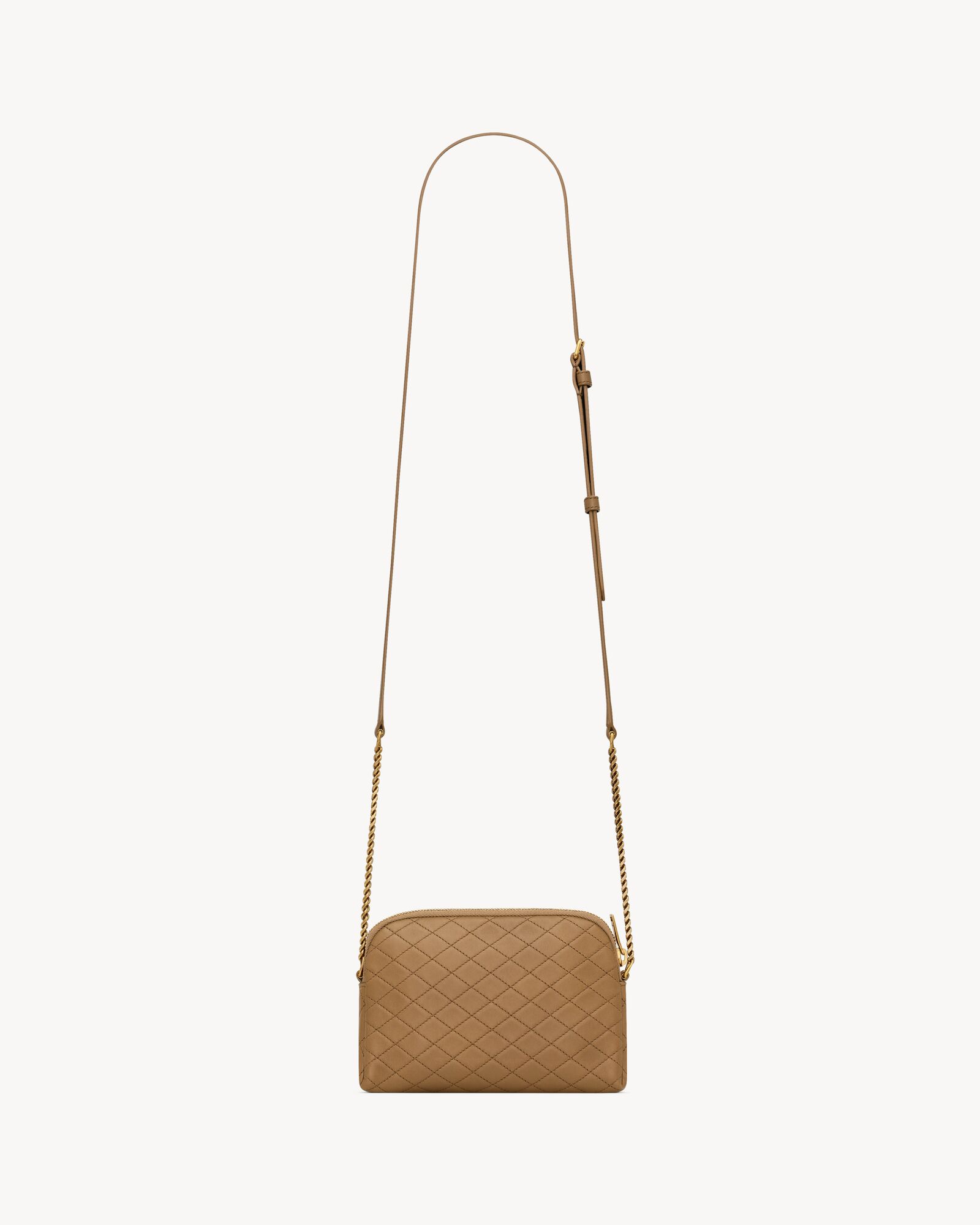 GABY 19 ZIPPED POUCH IN QUILTED BLACK LAMBSKIN