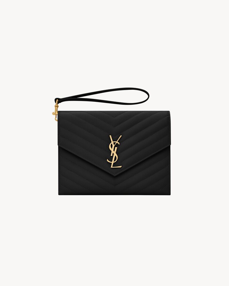 CASSANDRE MATELASSÉ FLAP POUCH in quilted grain de poudre embossed leather, Saint Laurent