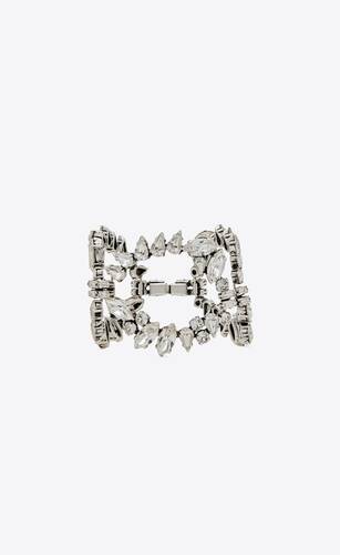 oversized rhinestone ring bracelet in metal