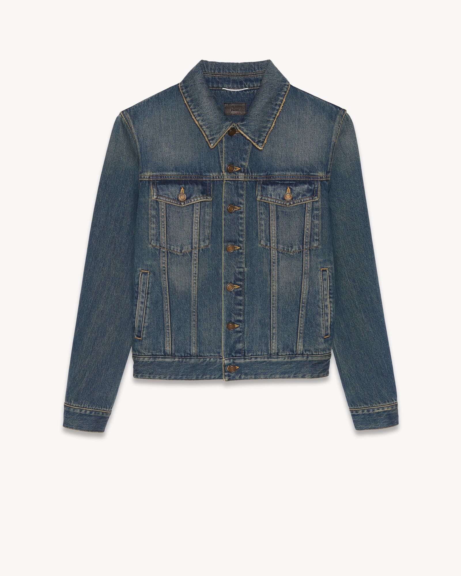 Classic Jacket in deep Vintage Blue denim | Saint Laurent | YSL.com