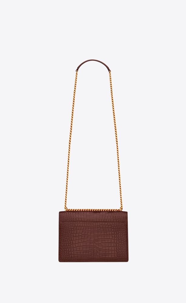 Saint Laurent Sunset Medium Leather Shoulder Bag in Brown
