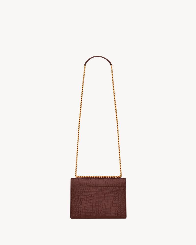 SUNSET MEDIUM IN CROCODILE-EMBOSSED LEATHER