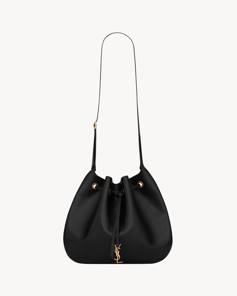 paris vii large flat hobo bag in smooth leather