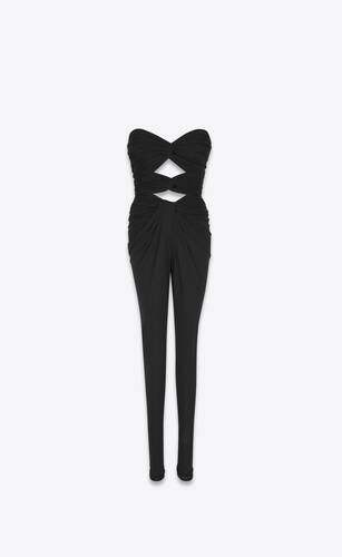 strapless catsuit in crepe jersey
