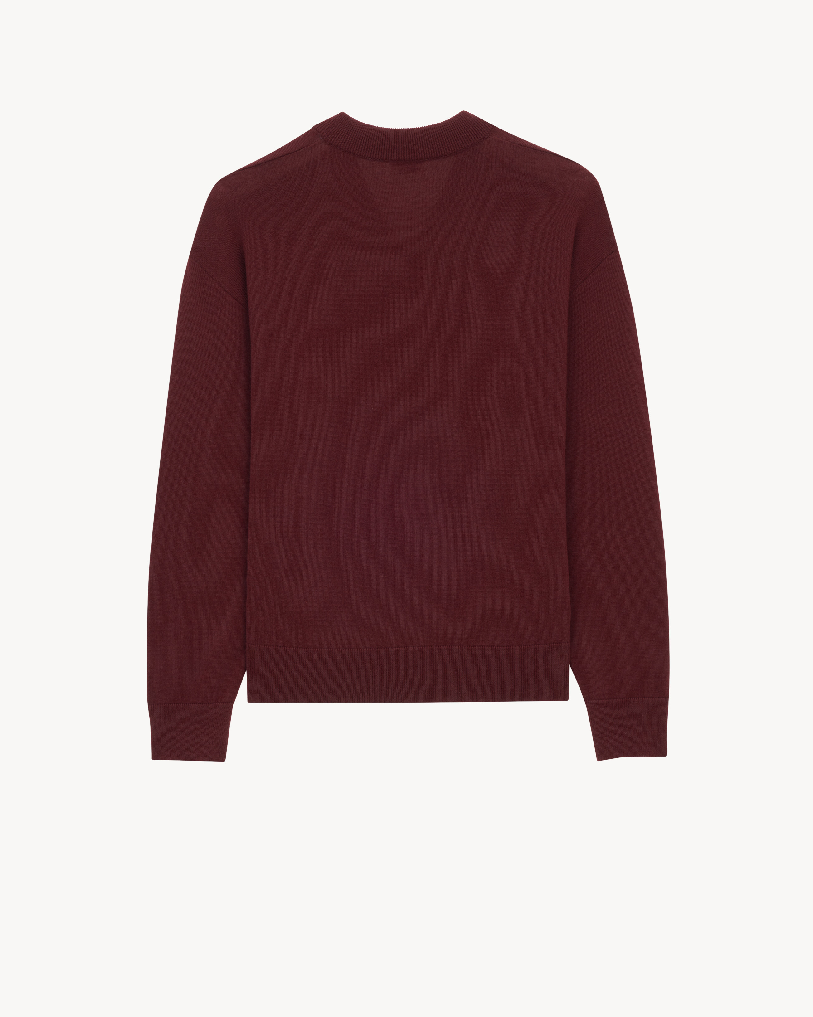 Pullover mit V-Ausschnitt aus Wolle aus Bordeaux Saint Laurent