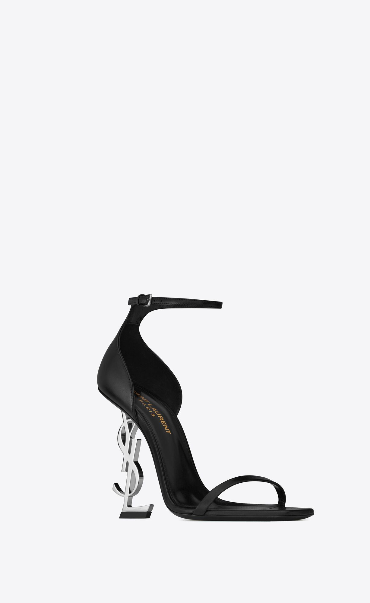 OPYUM SANDALS IN smooth leather with silver-tone heel | Saint Laurent ...