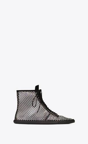 you mid-top sneakers in mesh with rhinestones