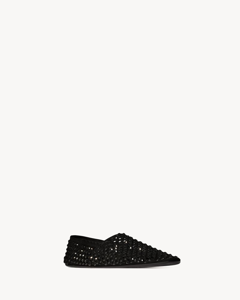 jacques slippers in rhinestone leather