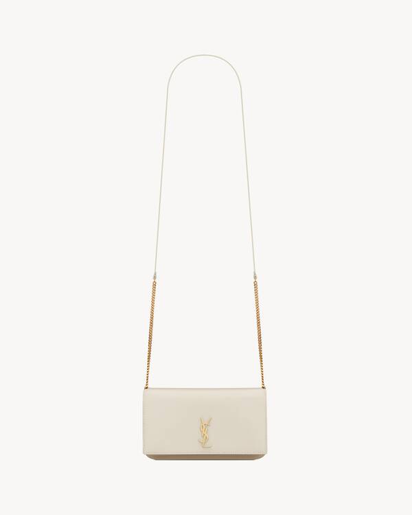 CASSANDRE phone holder in smooth leather in White | Saint Laurent