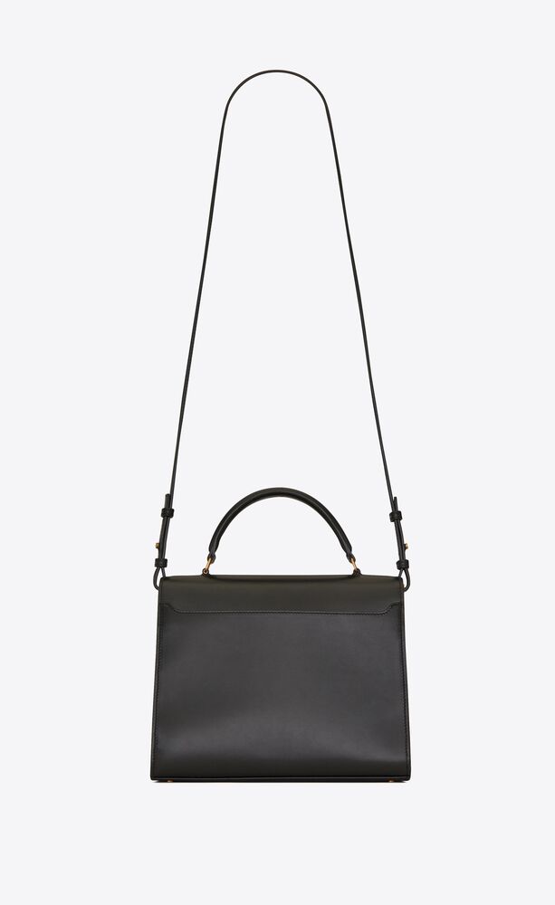 CASSANDRA Medium top-handle bag in smooth leather and suede | Saint ...