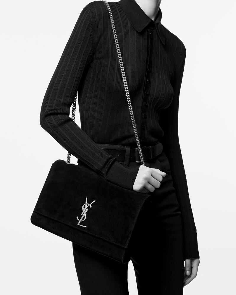 Kate Medium Leather Shoulder Bag in Beige - Saint Laurent